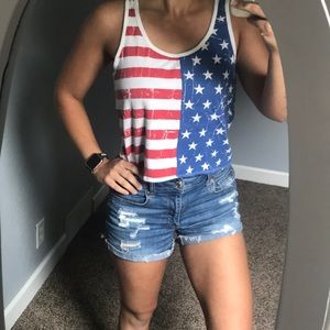 Patriotic crop tank